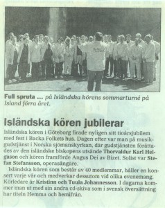 Úr Íslandsferð kórsins 1998